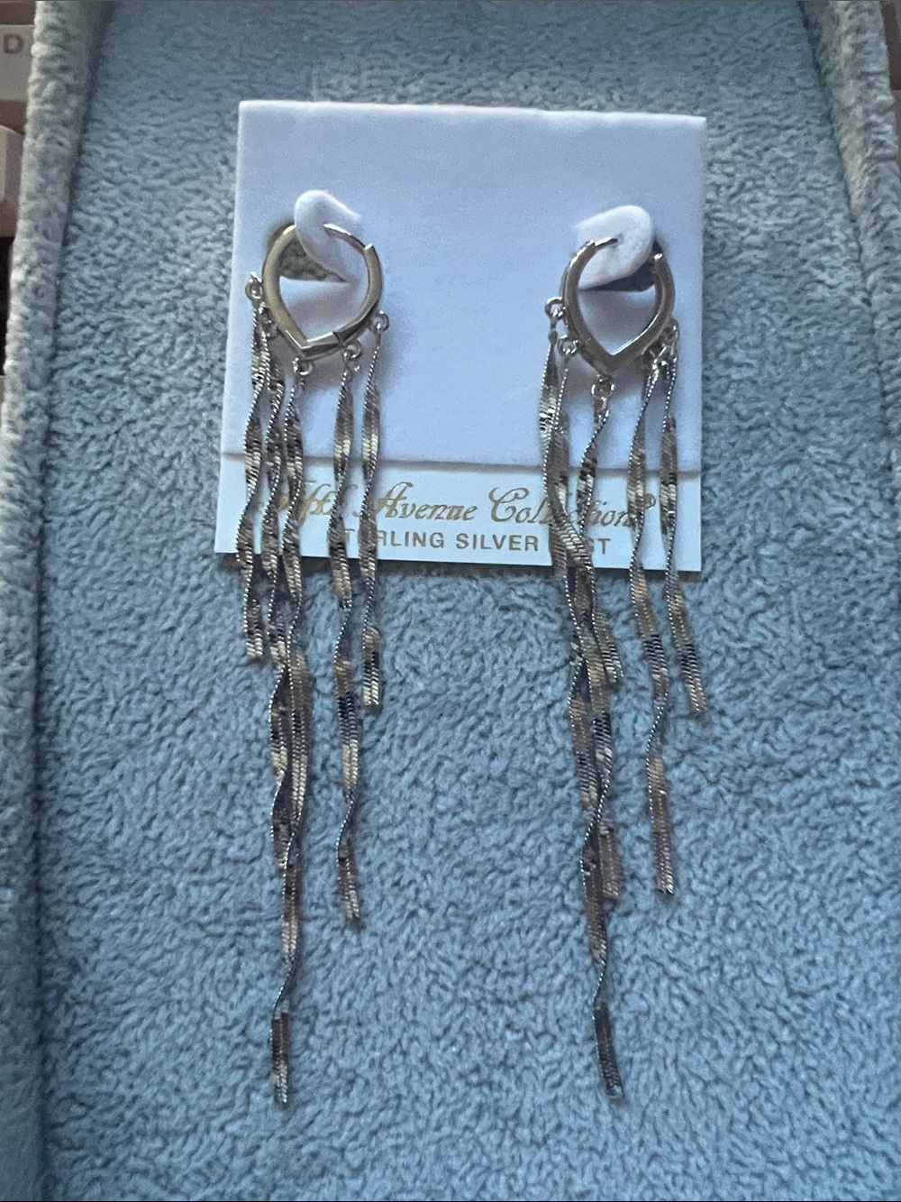 Silver Dangle Chain Fringe Earrings - Silver